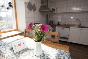 Apartment, 2 Bedrooms | Private kitchen | Fridge, microwave