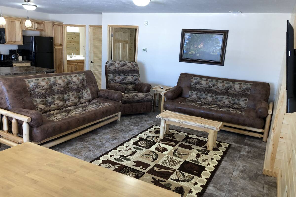 Family Cabin, 1 Bedroom, Accessible, Lake View | WiFi (free), bed sheets