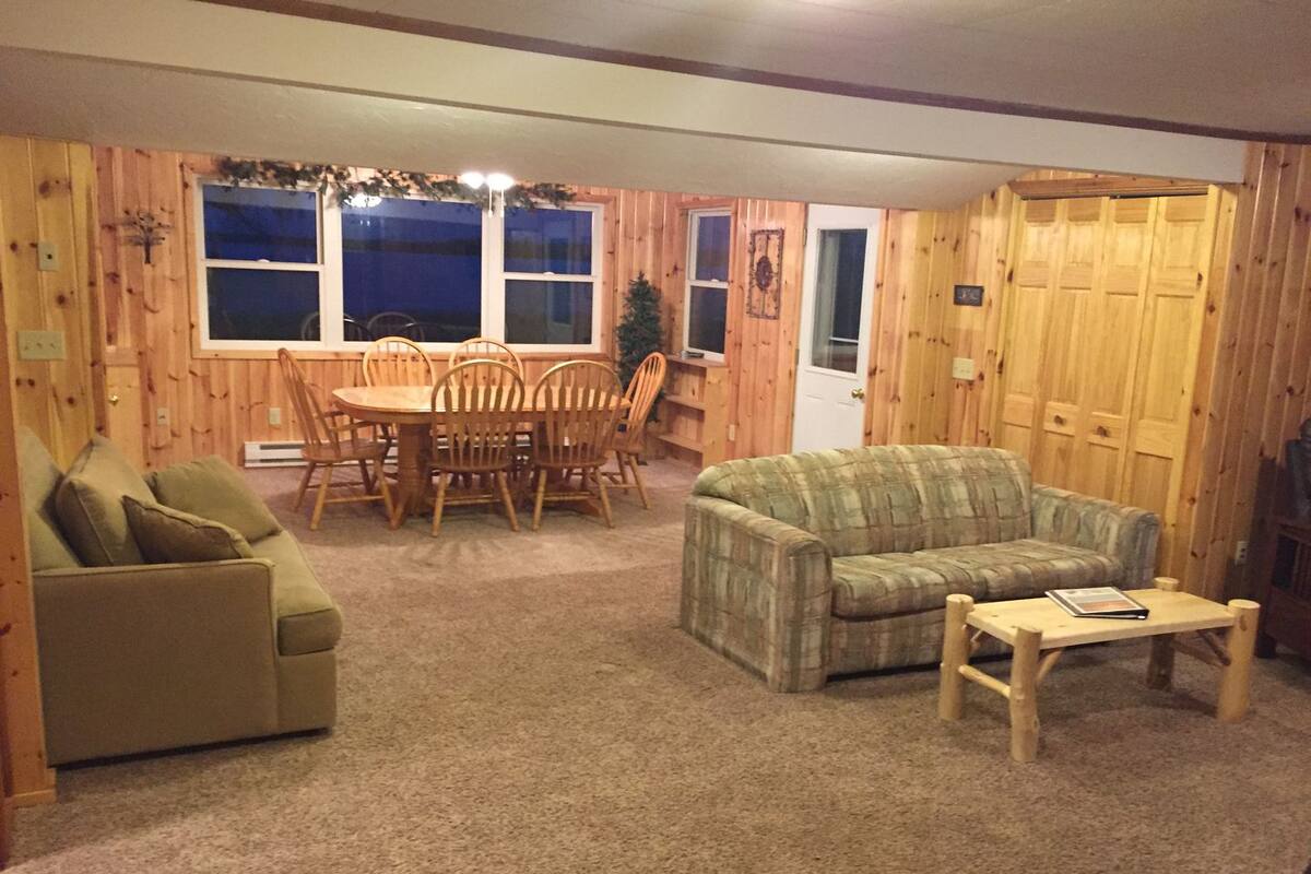 Cabin 15, lakefront, 2 rooms | Living area | Flat-screen TV, DVD player