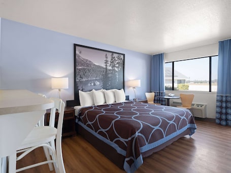 Room, 1 King Bed, Non Smoking (Efficiency) | Desk, laptop workspace, iron/ironing board, free WiFi