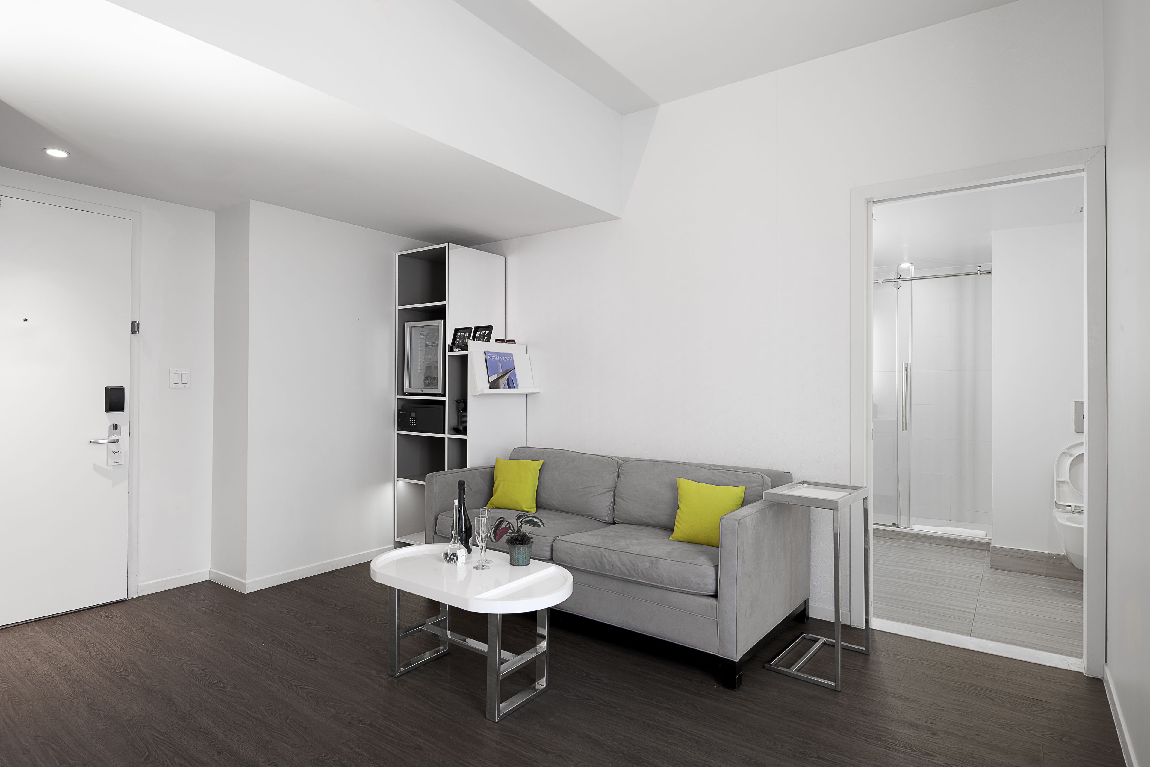 the townhouse suite | premium bedding, in-room safe, desk, blackout curtains