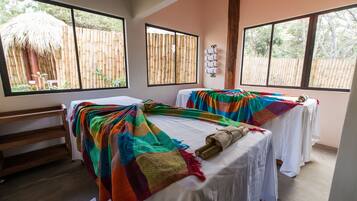 Espace de soins pour les couples, massages aux pierres chaudes