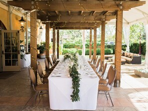 Outdoor banquet area