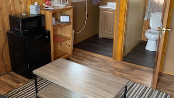 Cabin, 2 Queen Beds | Living area | LED TV, iPod dock