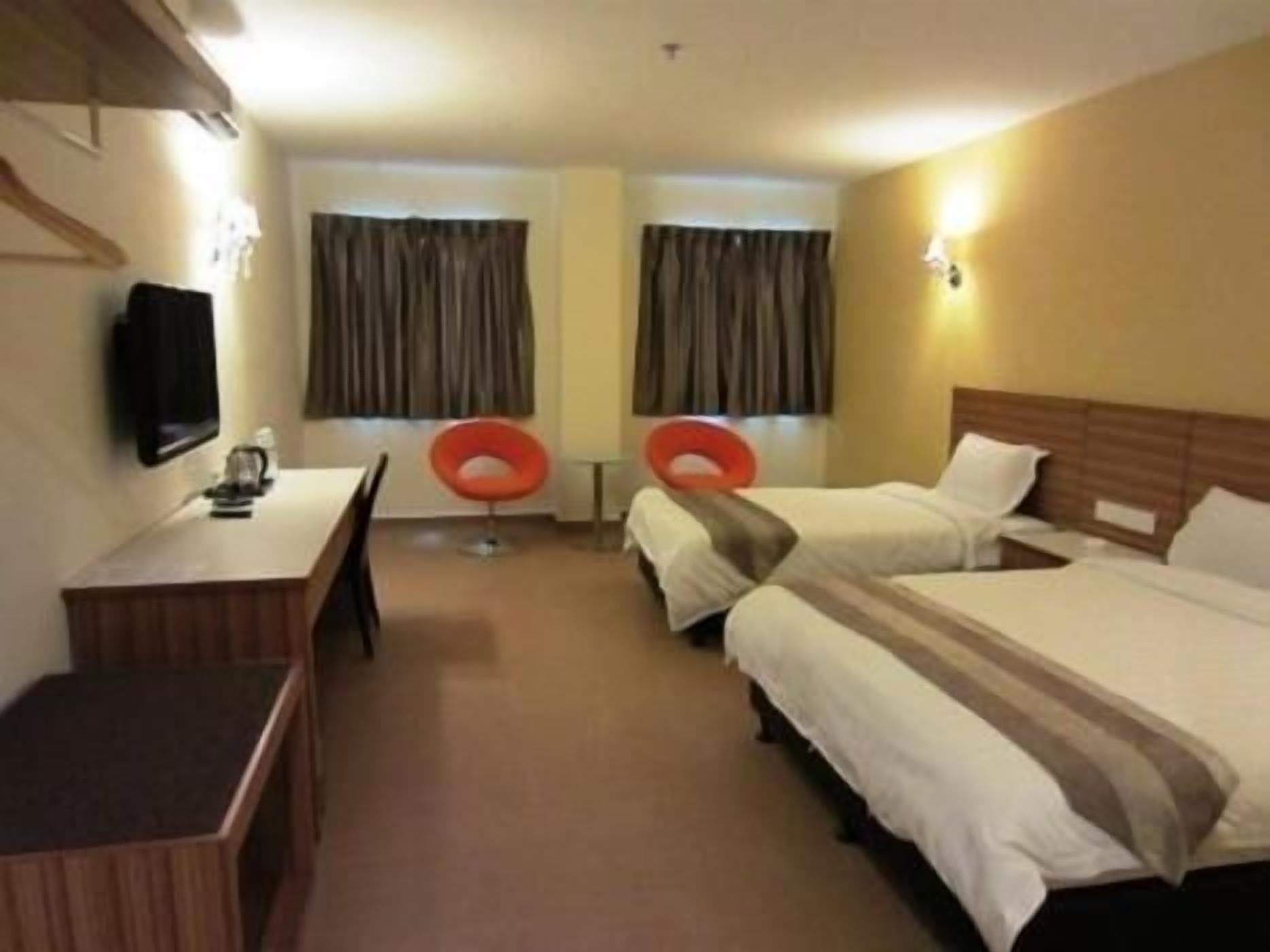 Desk, free WiFi, bed sheets