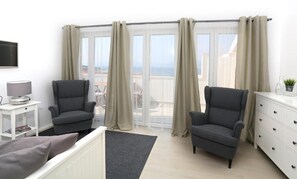 Superior Suite, Balcony, Sea View | Premium bedding, minibar, desk, laptop workspace