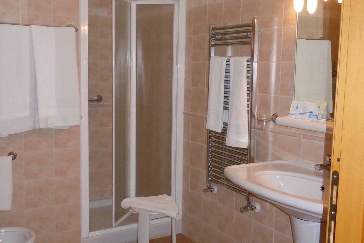 shower, free toiletries, hair dryer, bathrobes