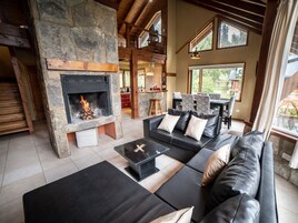 Family Cabin | Living area | 42-inch Smart TV with satellite channels, TV, foosball