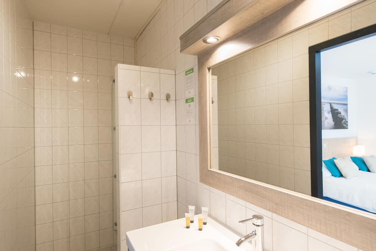 standard double room, 2 single beds | bathroom | shower, free toiletries, hair dryer, towels