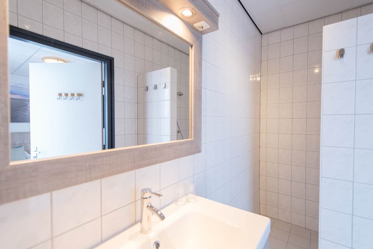 standard double room, 2 single beds | bathroom | shower, free toiletries, hair dryer, towels