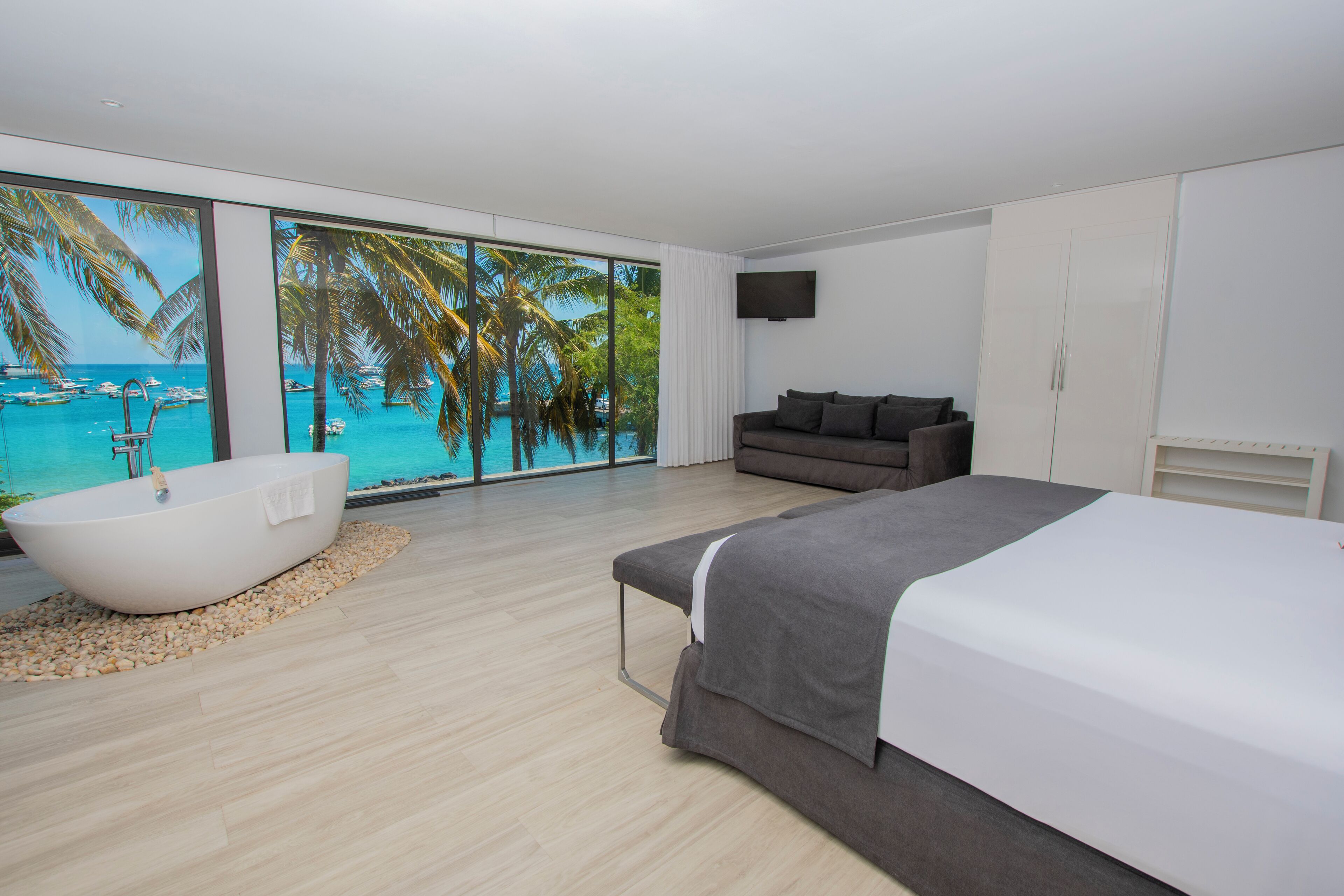 Luxe kamer, balkon, uitzicht op zee | Uitzicht op strand/zee