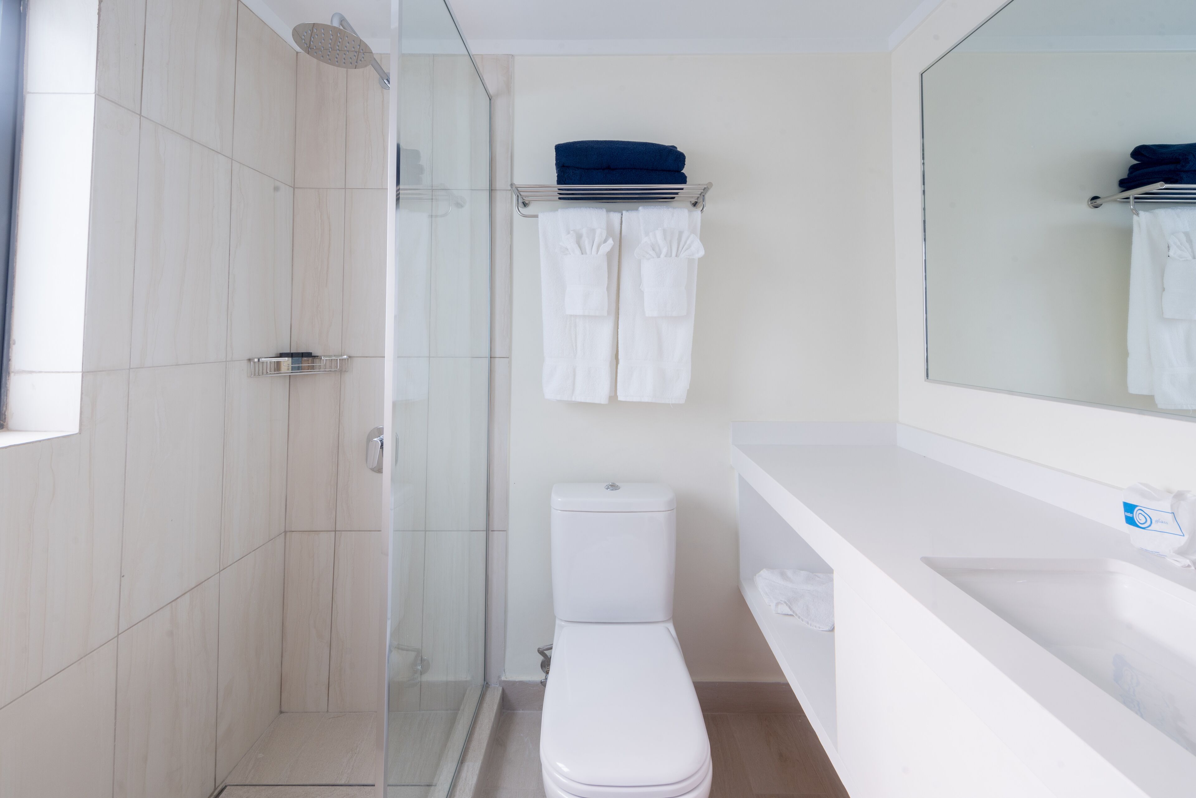 shower, free toiletries, hair dryer, dressing gowns