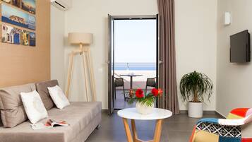 Lägenhet - 1 sovrum - utsikt mot havsviken | Vardagsrum | Platt-tv