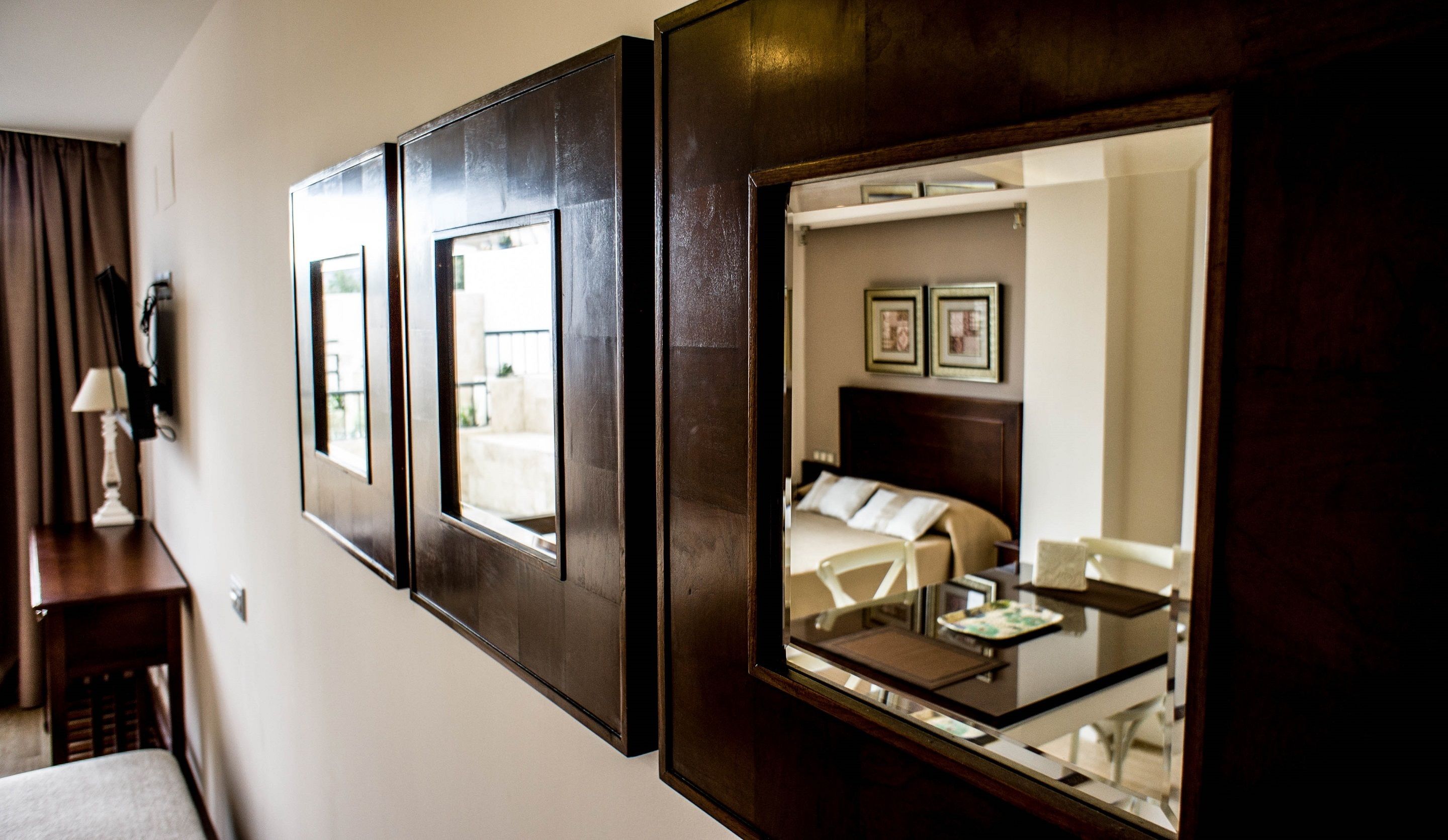 Studio | Desk, blackout drapes, soundproofing, iron/ironing board