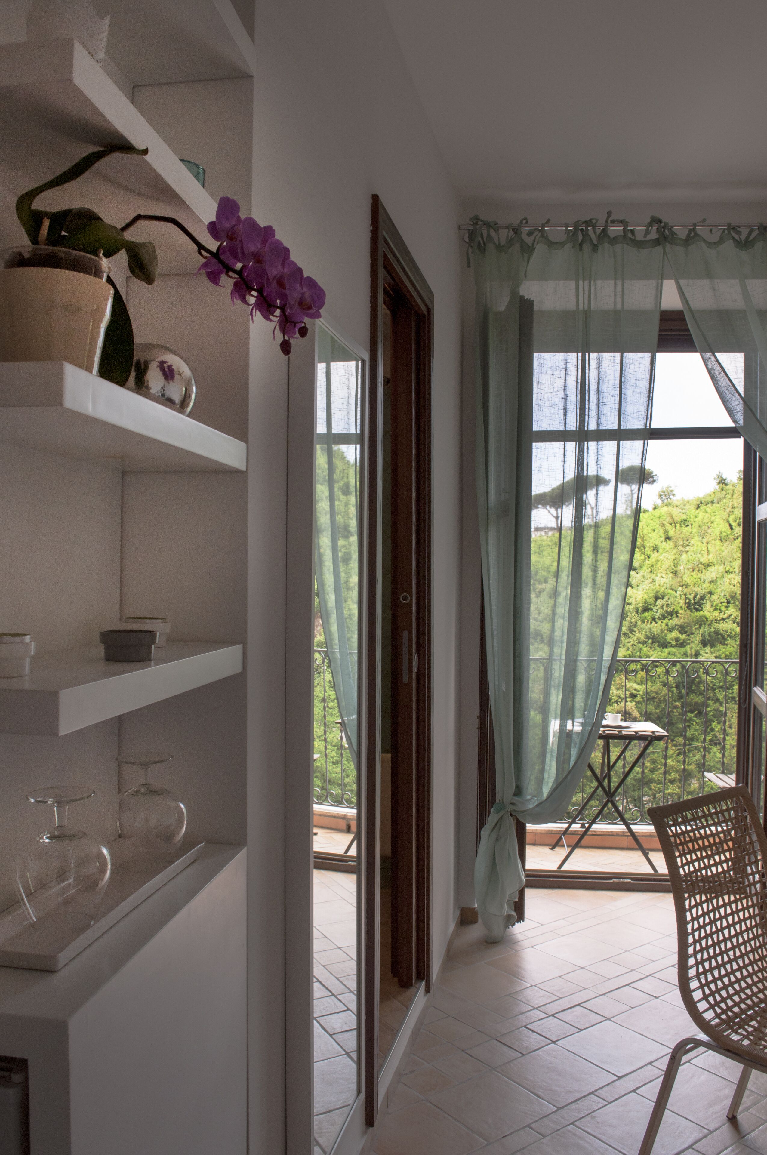 Panoramic-Doppelzimmer, 1 Queen-Bett, Balkon, Meerblick | Hochwertige Bettwaren, Daunenbettdecken, individuell dekoriert