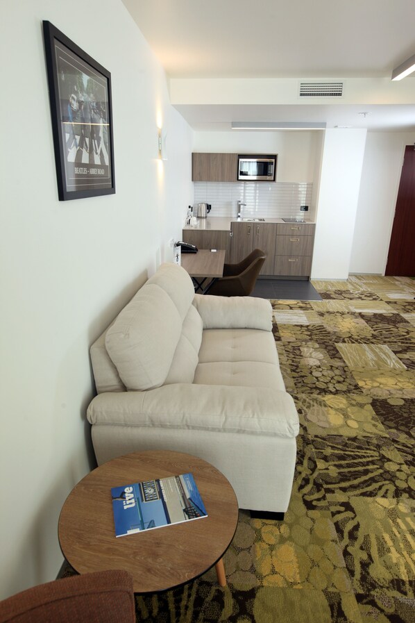 Superior Apartment, 1 Bedroom | Living area | LCD TV