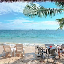 On the beach, beach bar