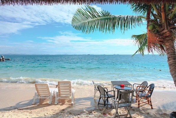 On the beach, beach bar