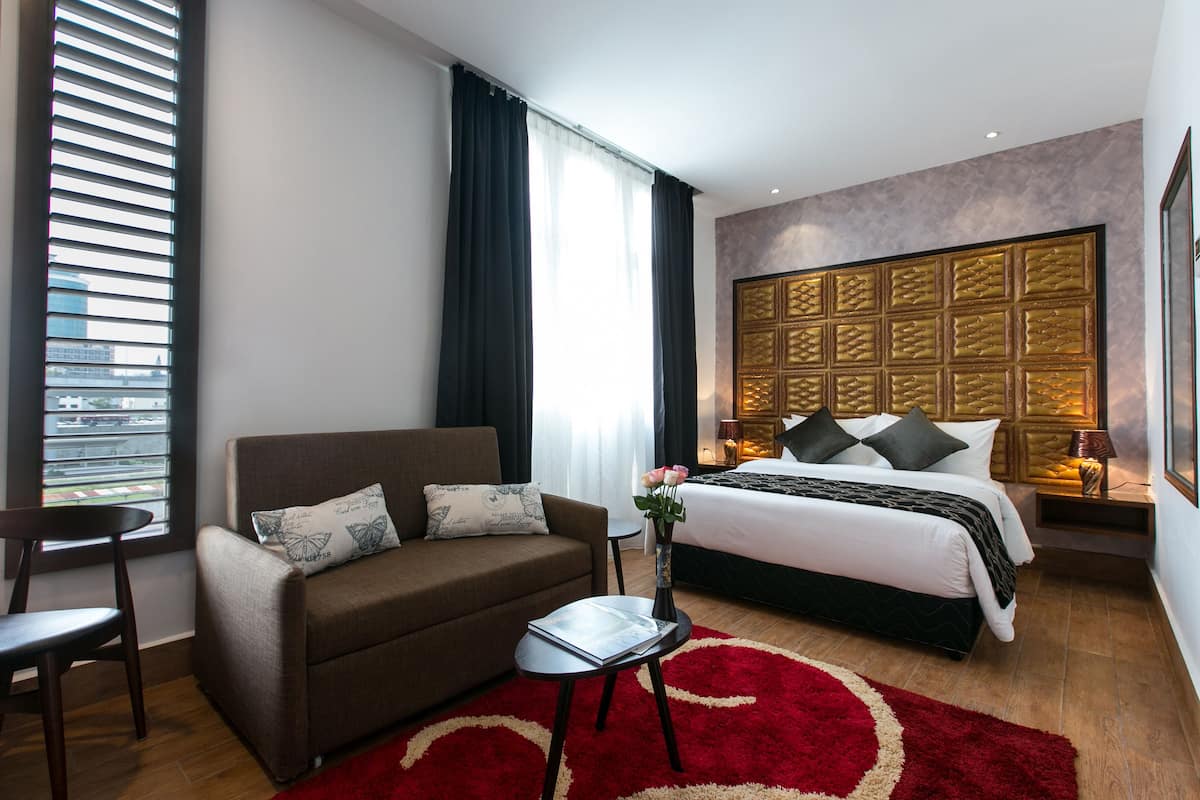 In-room safe, desk, blackout curtains, iron/ironing board