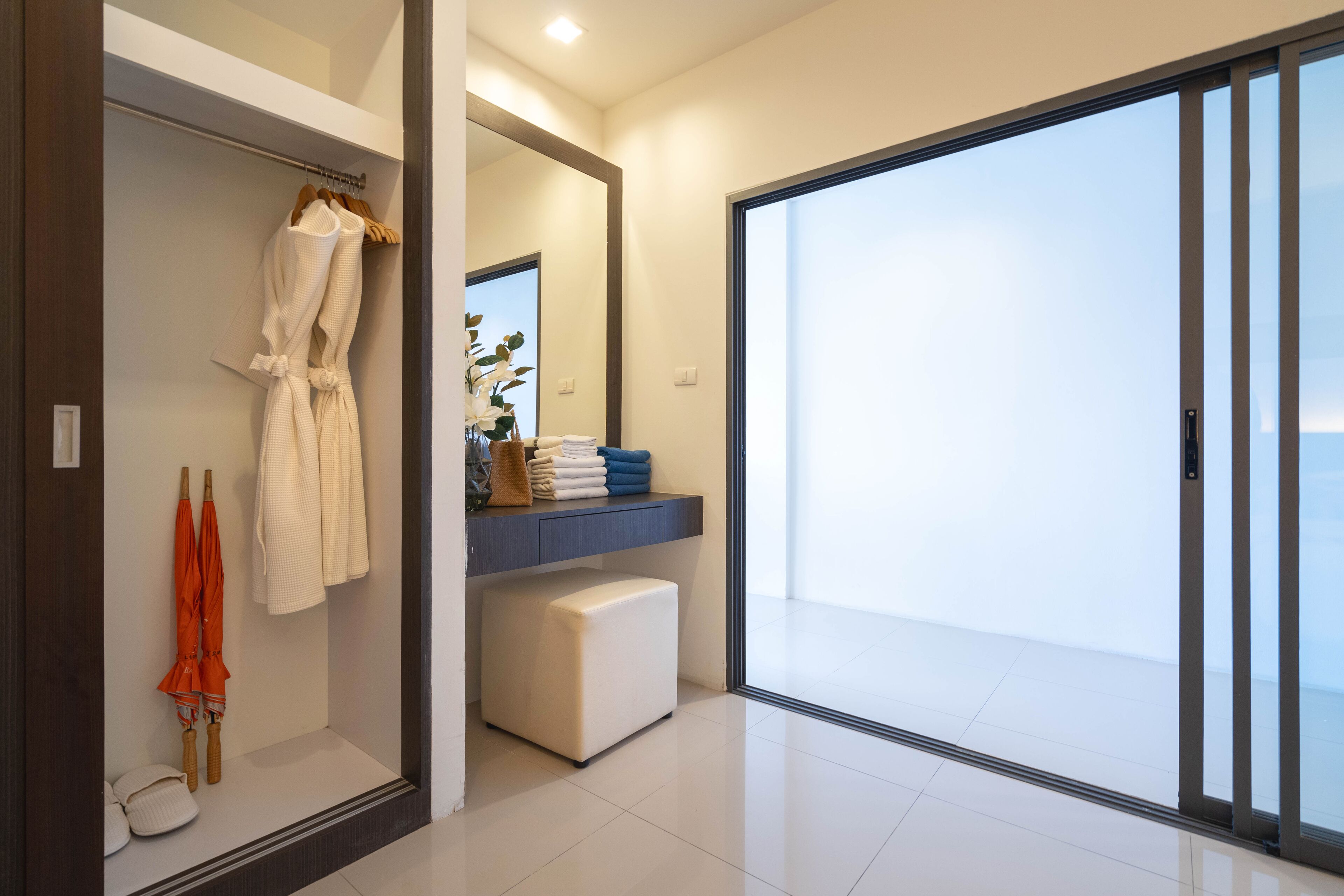 free toiletries, hair dryer, bathrobes, slippers