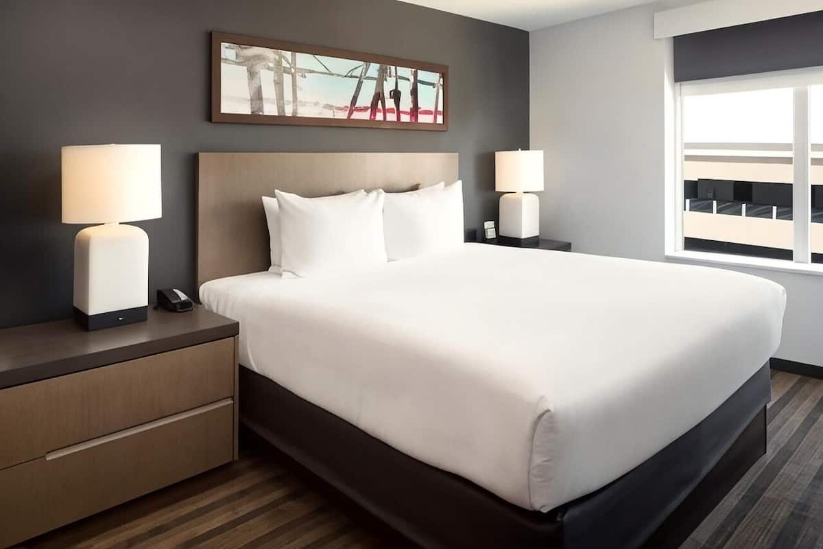 In-room safe, desk, laptop workspace, blackout curtains
