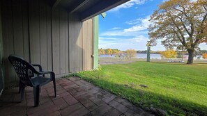 Standard Room, 1 King Bed, Patio, Lake View | Terrace/patio