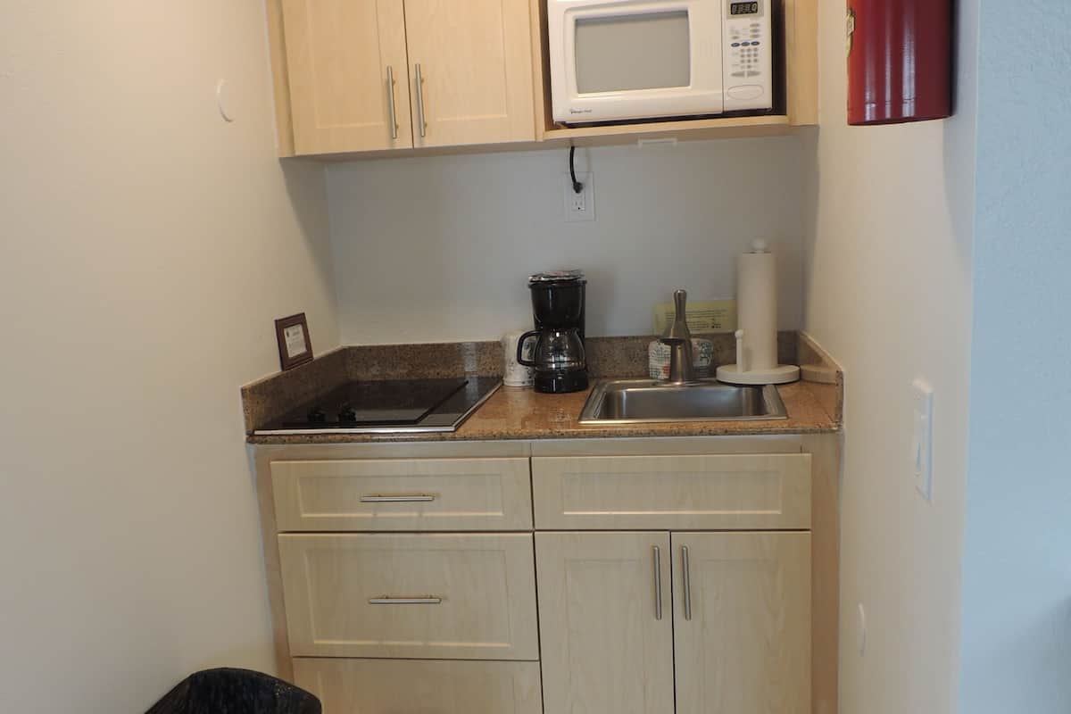 family suite, 2 queen beds, accessible, kitchenette | private kitchen | fridge, microwave, coffee/tea maker, toaster