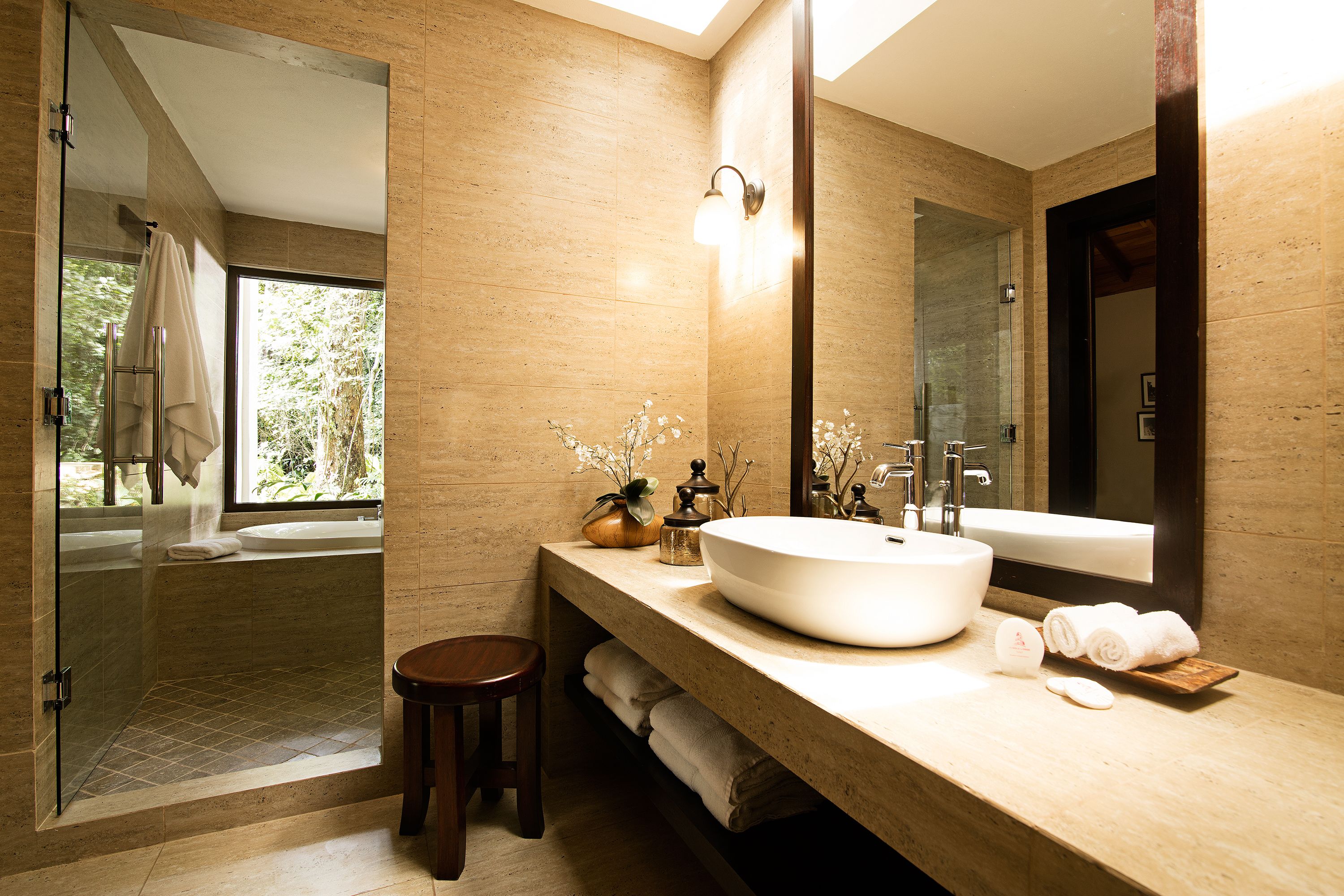 master suite | bathroom | shower, free toiletries, towels