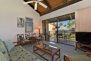 Condo, 3 Bedrooms | Living area | Flat-screen TV, DVD player - Papakea #d402 3 Bedroom Condo by RedAwning (Lahaina)