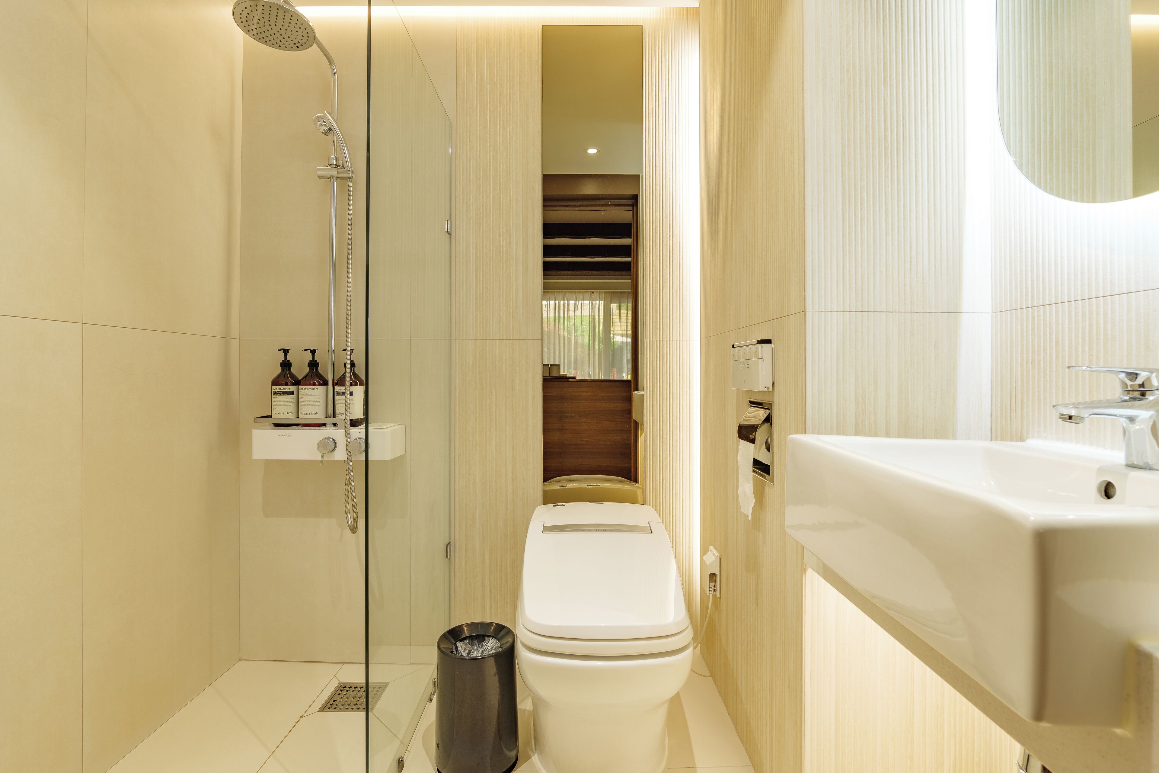 shower, free toiletries, hair dryer, bathrobes