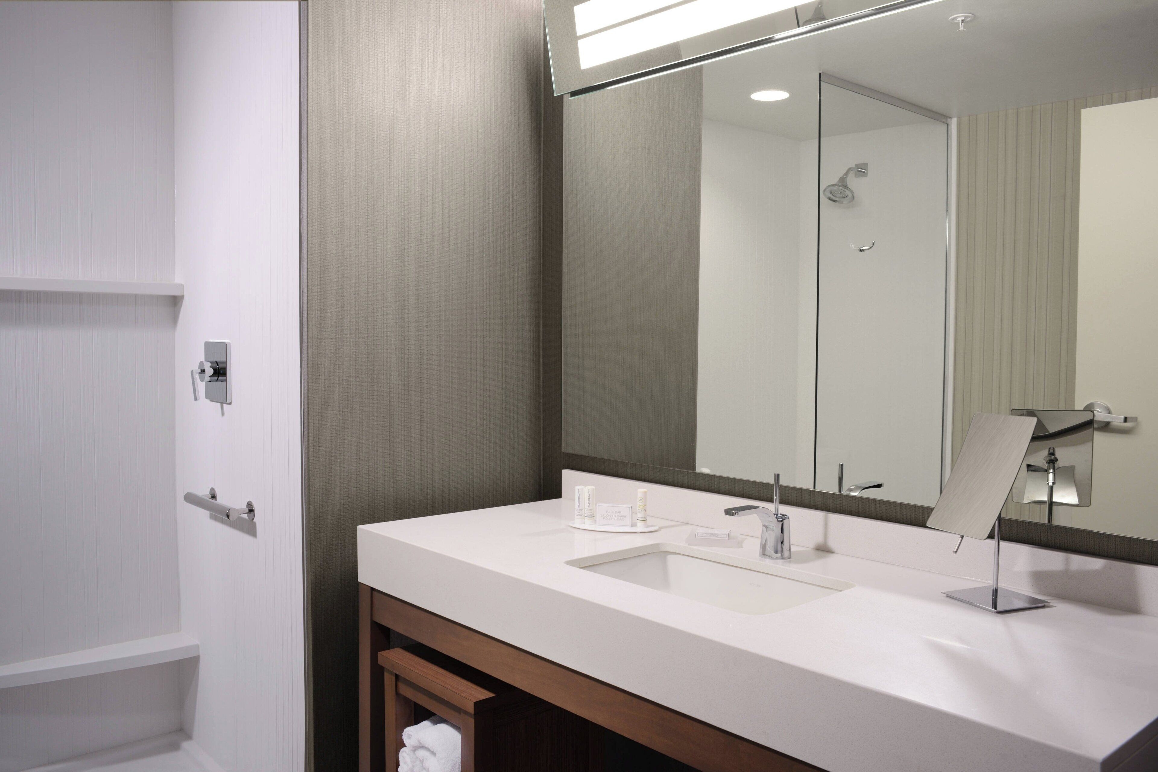 free toiletries, hair dryer, towels, soap