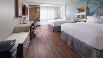 Premium bedding, desk, blackout curtains, iron/ironing board