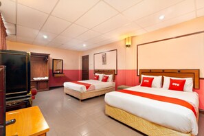 Desk, iron/ironing board, rollaway beds, bed sheets