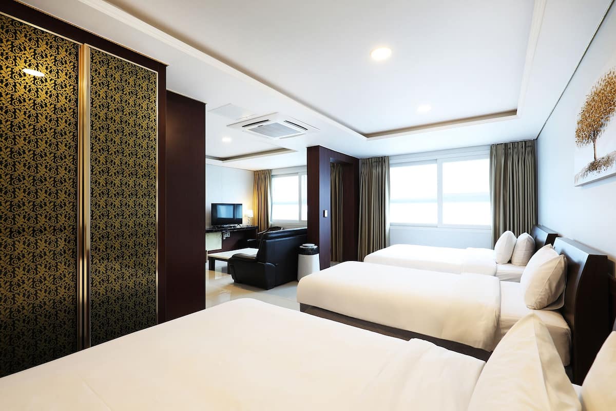 junior suite (with kitchen) | desk, blackout curtains, iron/ironing board, free wifi