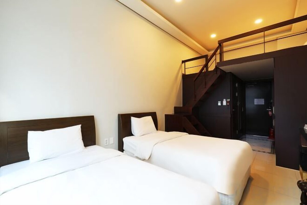 Desk, blackout drapes, iron/ironing board (on request), WiFi (free)