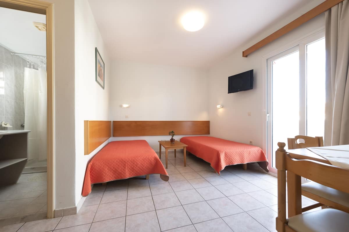 Appartement (Triple) | Een bureau, verduisterende gordijnen, geluiddichte muren