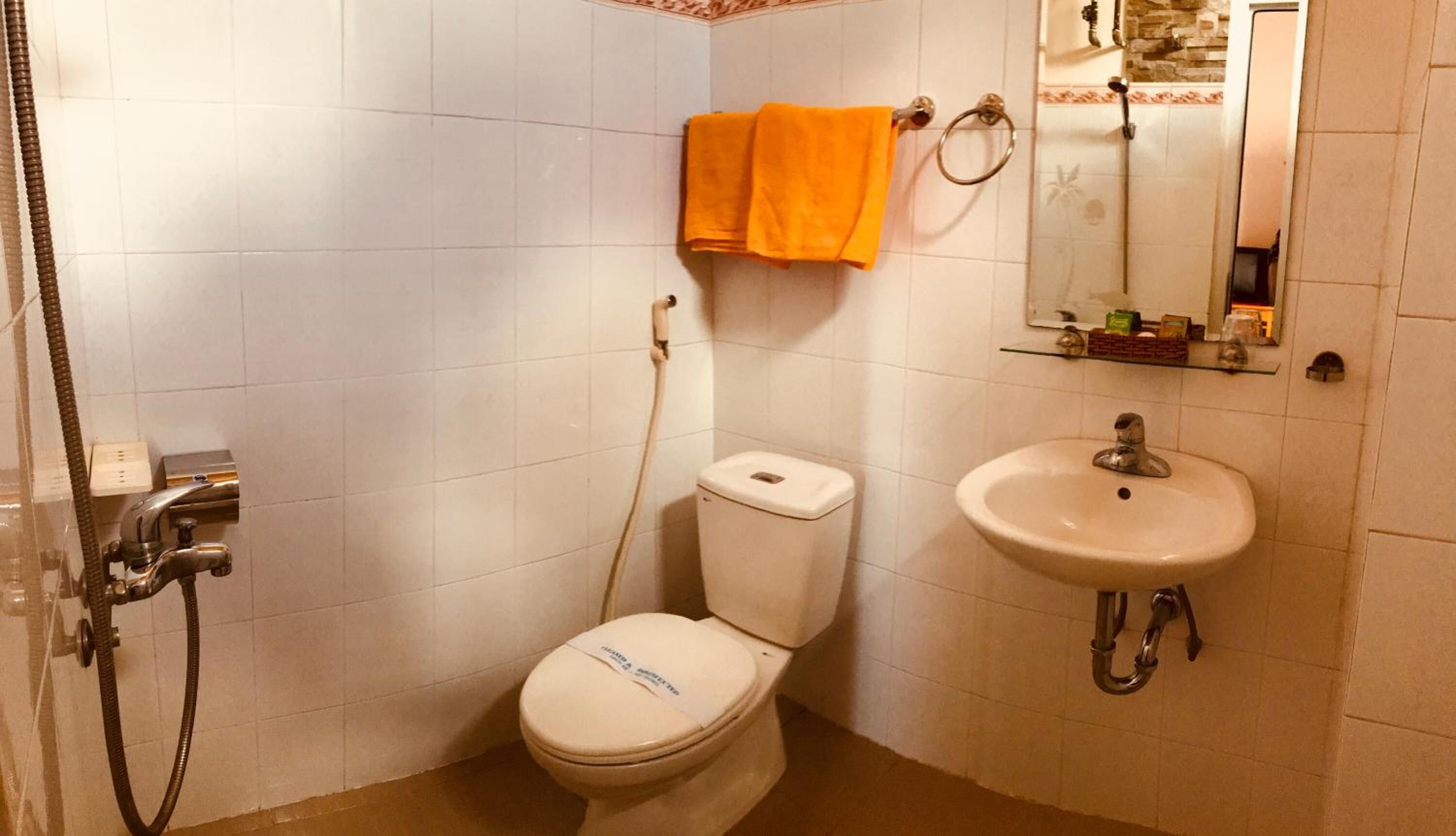 shower, free toiletries, hair dryer, slippers