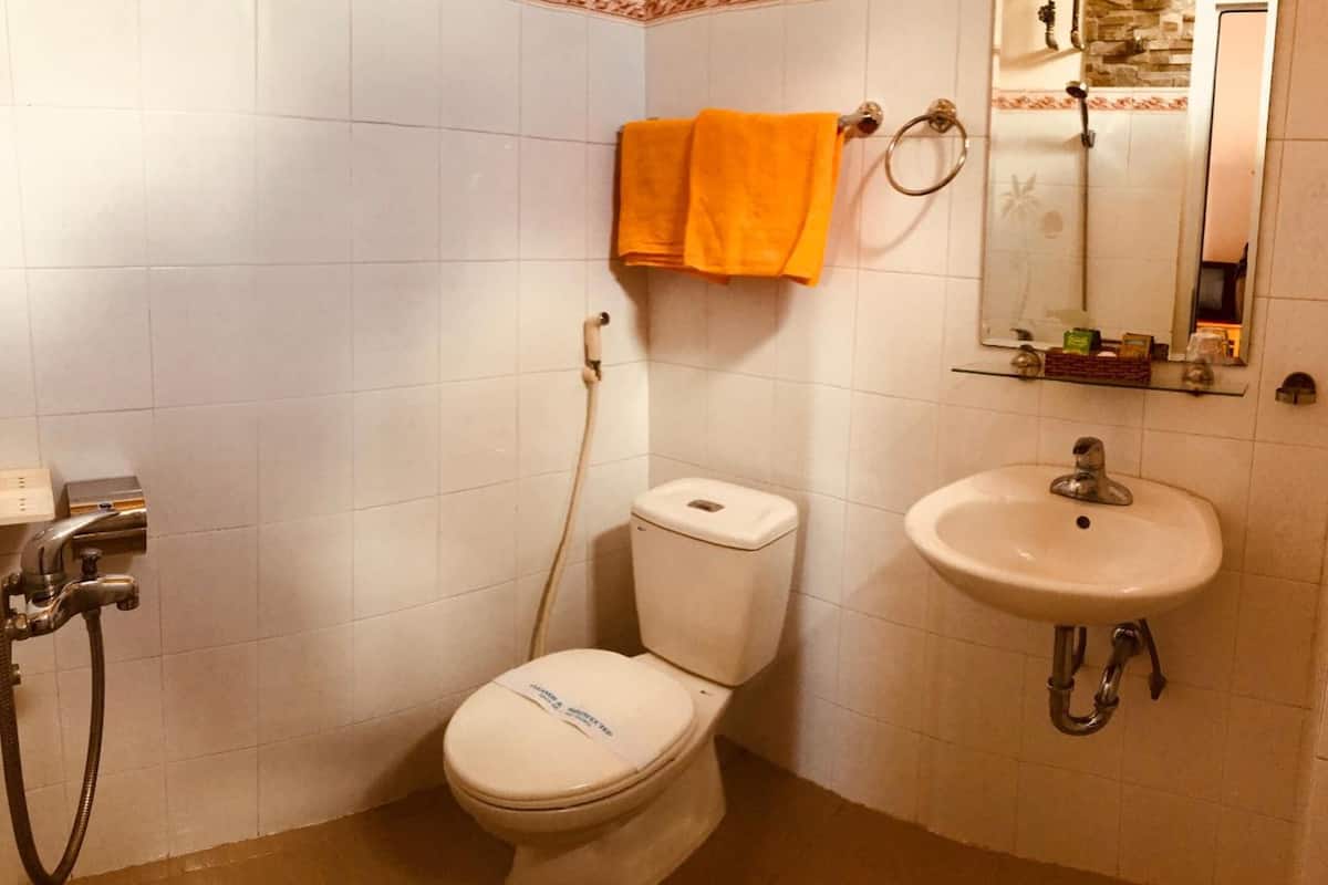 shower, free toiletries, hair dryer, slippers