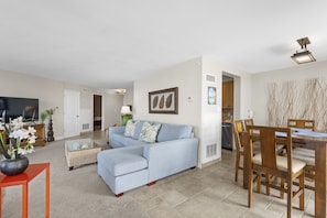 Condo, 2 Bedrooms | Living area | Flat-screen TV, DVD player