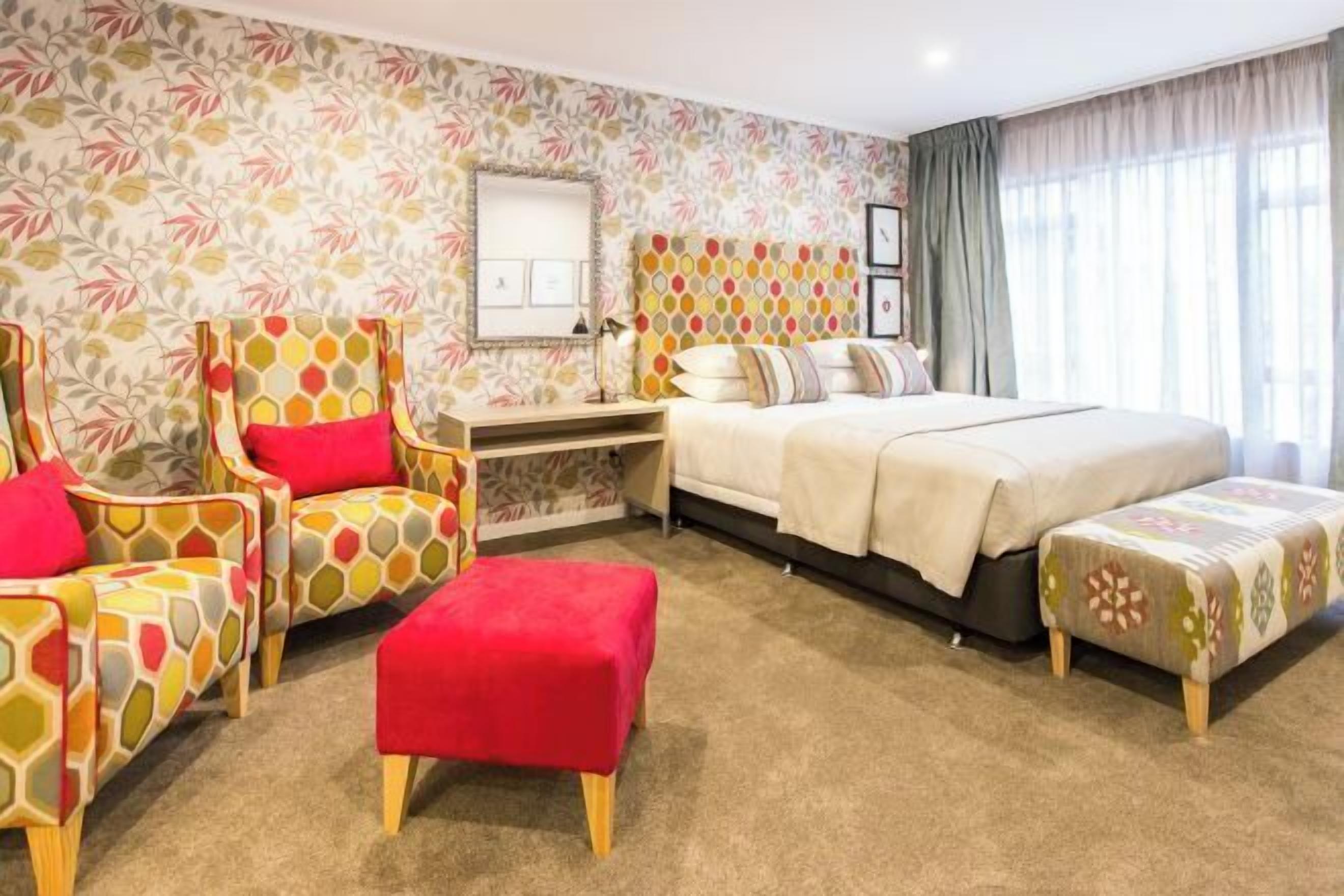 Individually decorated, individually furnished, desk, laptop workspace