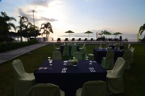 Outdoor banquet area