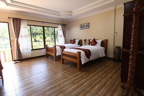 Desk, blackout curtains, rollaway beds, free WiFi