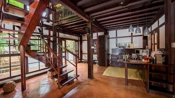 Two-Bedroom Villa | Private kitchen | Full-sized fridge, microwave, stovetop, coffee/tea maker