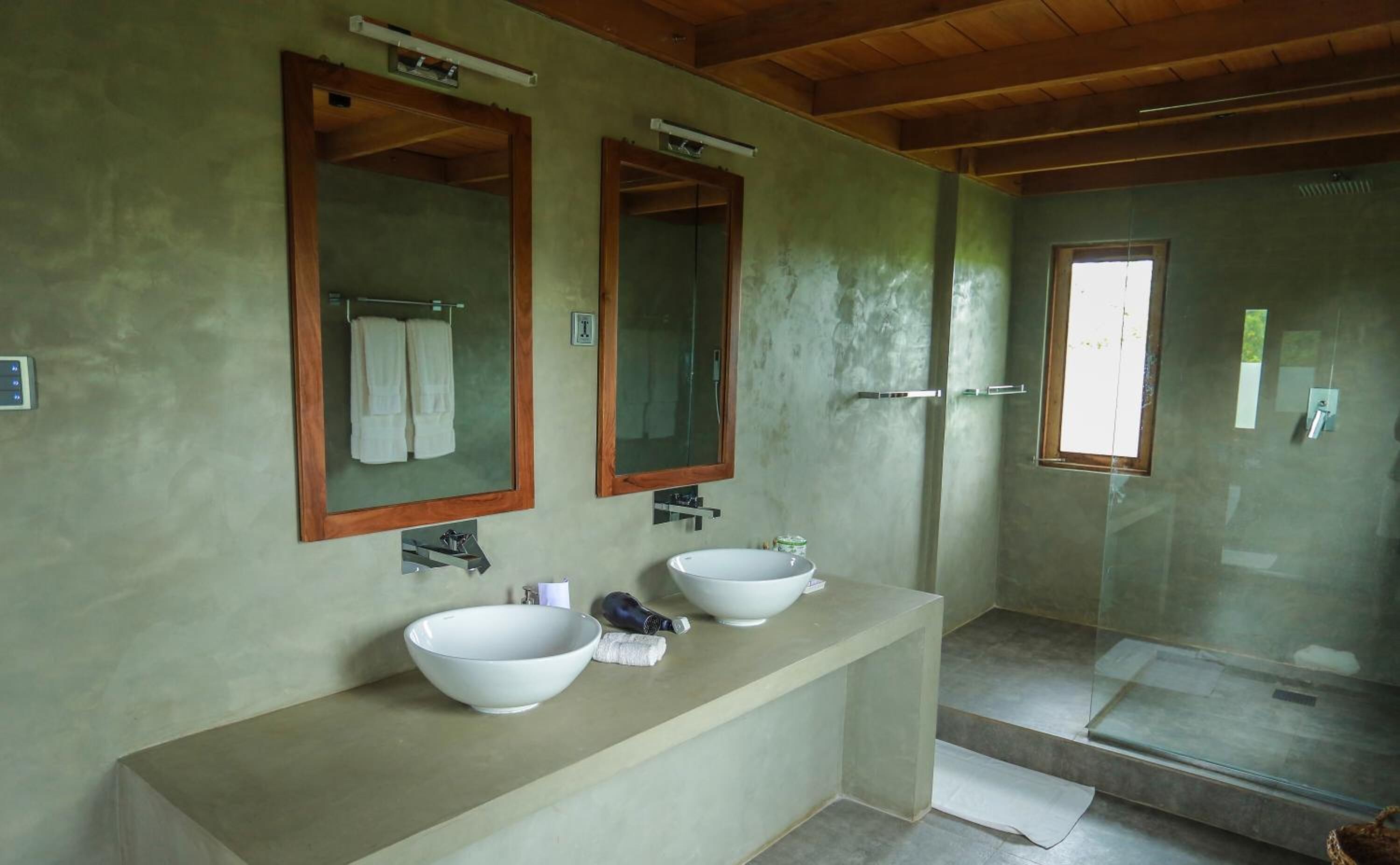 premium suite villa with private pool | bathroom | shower, rainfall showerhead, free toiletries, hair dryer