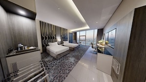 1 غرفة نوم وميني بار وخزنة داخل الغرفة ومكتب