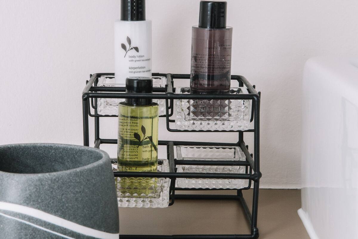 free toiletries, hair dryer, towels