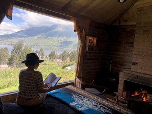 Family Cabin, Fireplace, Lake View | 1 bedroom, premium bedding, down duvets, laptop workspace - Cabañas Balcón del Lago (San Rafael)