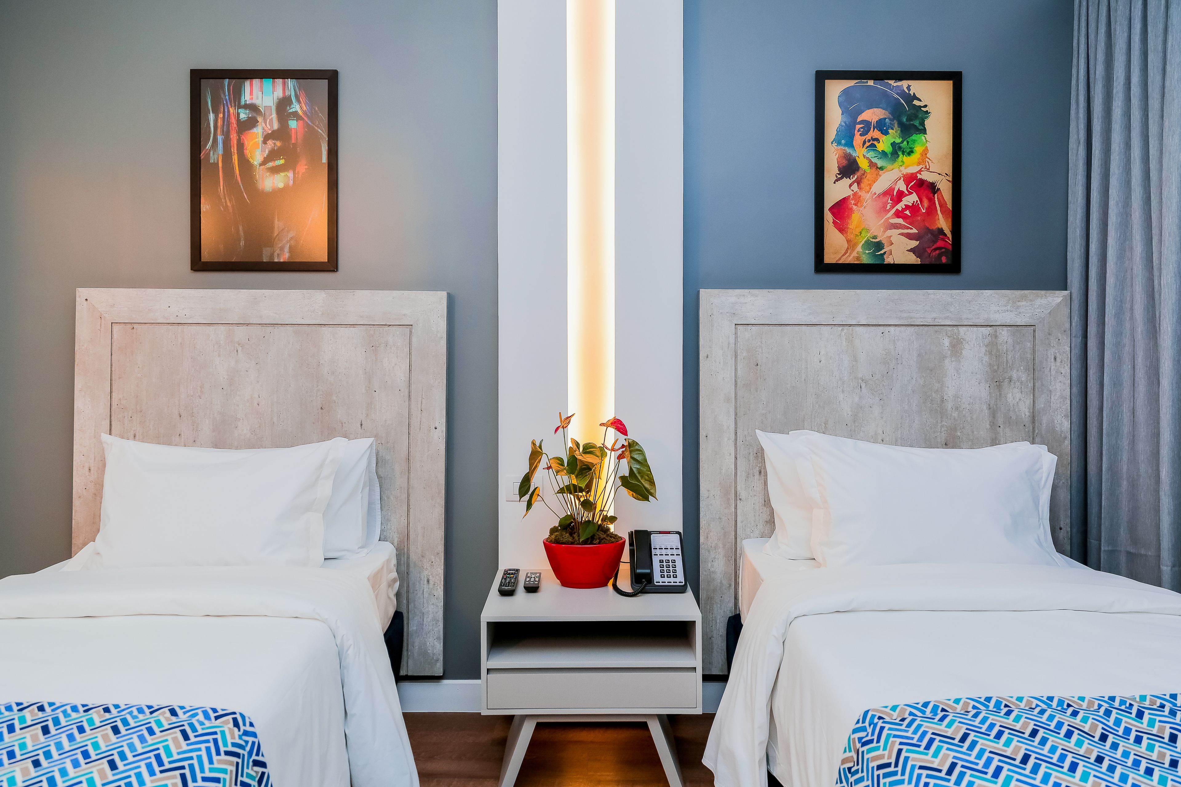 deluxe twin room | premium bedding, minibar, in-room safe, blackout curtains