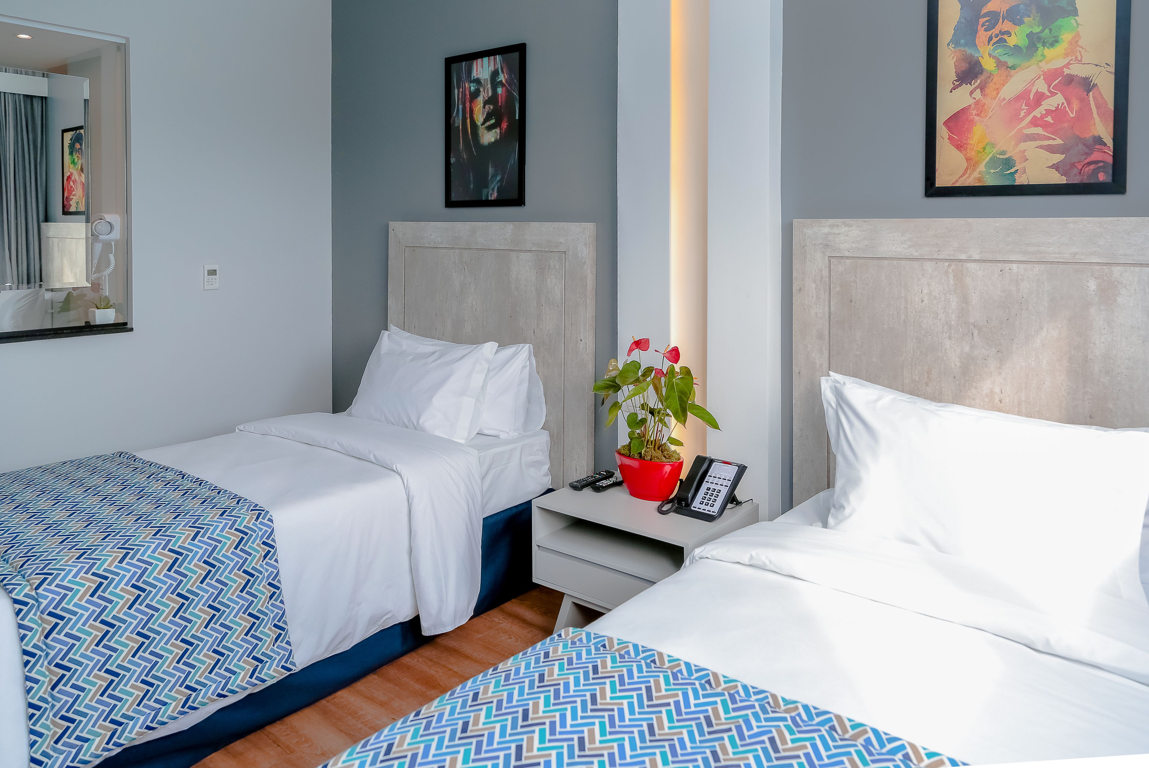 deluxe twin room | premium bedding, minibar, in-room safe, blackout curtains