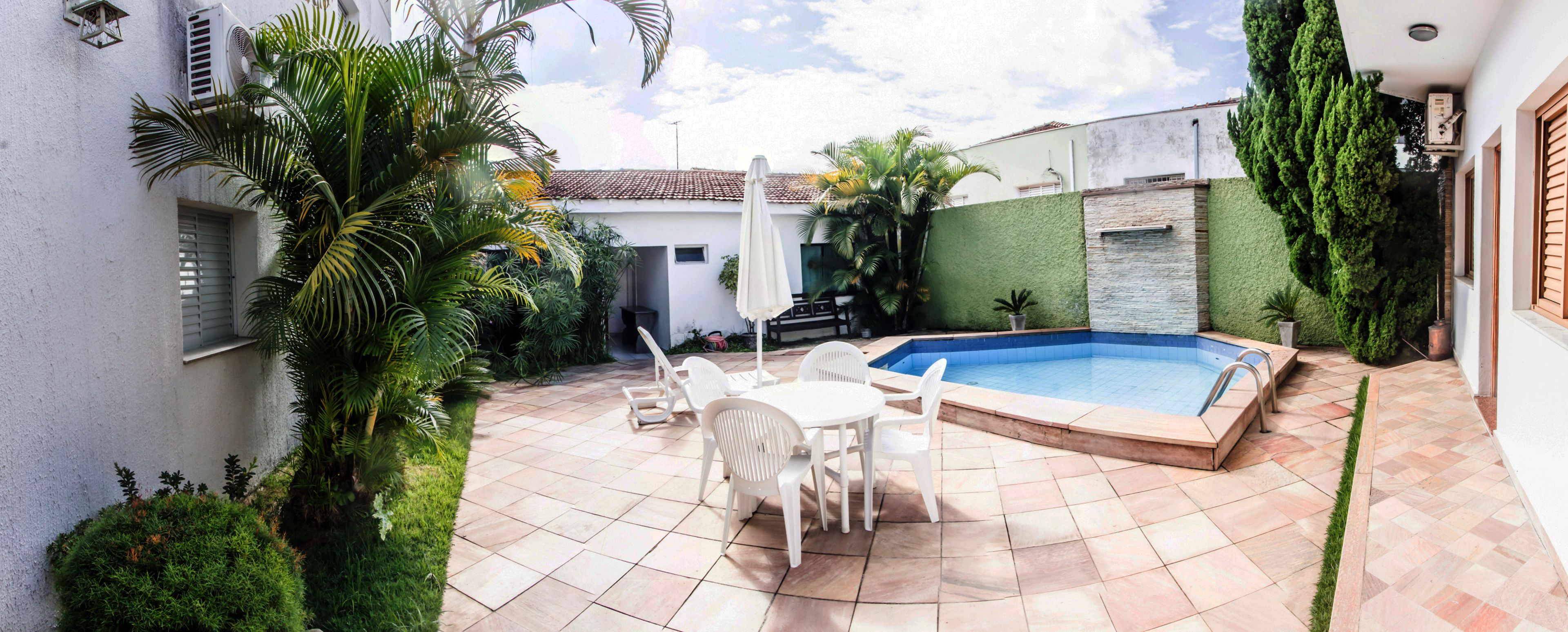 outdoor pool, pool loungers